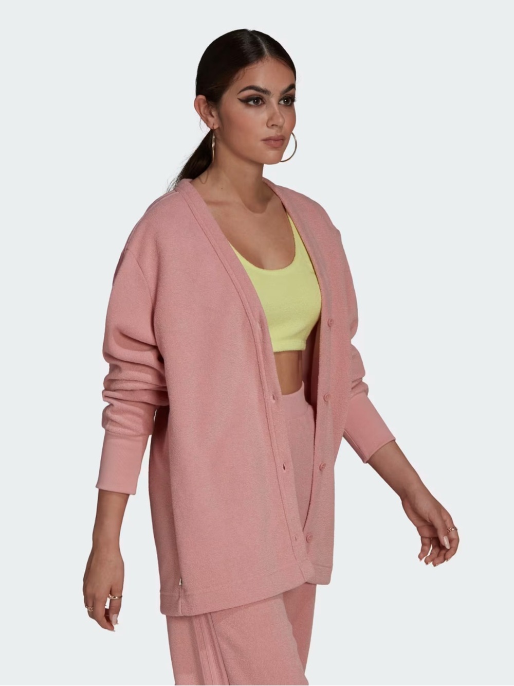 ADIDAS ORIGINALS SOFT LOOSE CARDIGAN SWEATER WONDER MAUVE